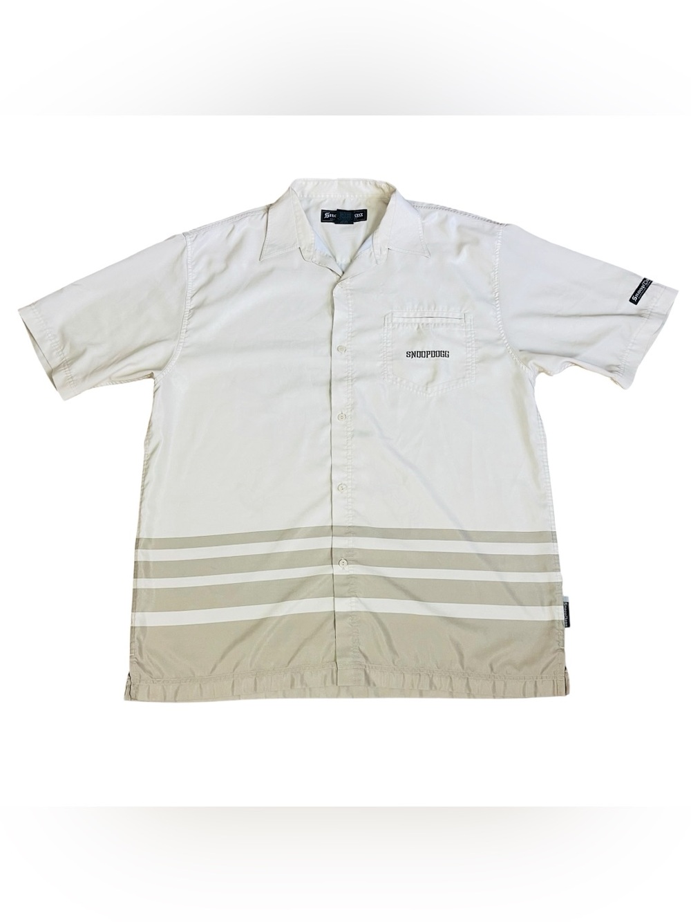 Snoopdogg Men’s Graphic Tan Short-Sleeve Button-Down Shirt